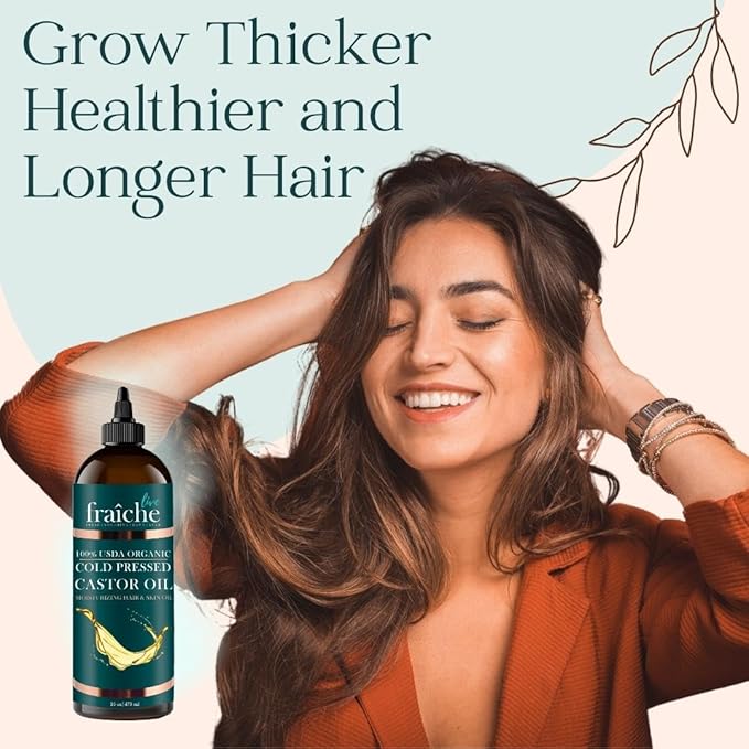 Castor Oil Organic Cold Pressed for Hair Growth & Skin - Aciete De Recino