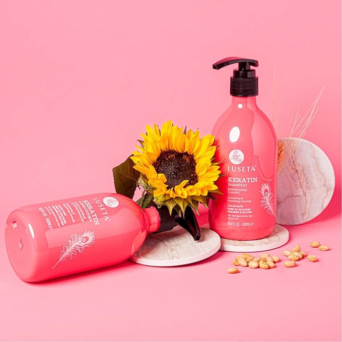 Luseta Keratin Shampoo & Conditioner Set for Damaged Hair, Smooth Care