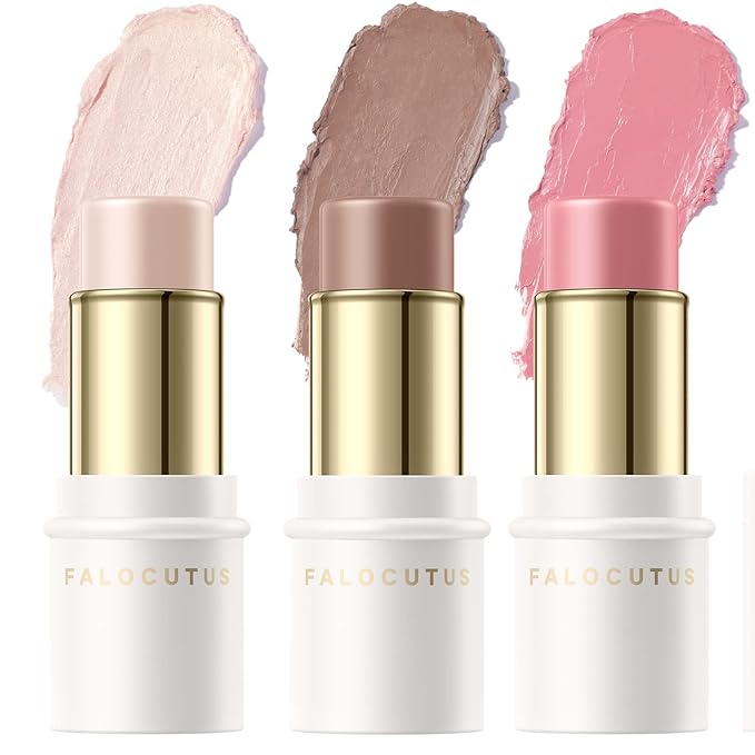 3 Pcs FAIR Contour Stick Set,Professional Makeup Kit for All Skin