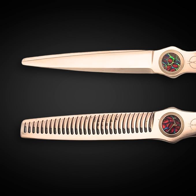 6 Inch Gold Hair Cutting Shears - VG-10 Stainless Steel With Gold Titanium Finish - Designed for Professional Users (Set of Hair Shears)