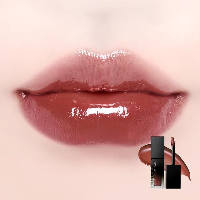 DINTO Blur-Glowy Lip Tint (227 Decōrum) – Dewy Finish Glowy Korean Lip Tint, Long Lasting All Day Stain, Deep Brick Red, Vegan & Cruelty-Free, 0.11 fl oz