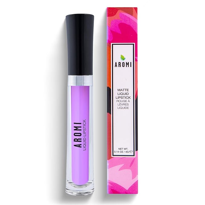 Aromi Pink Periwinkle Matte Liquid Lipstick, Purple Lilac Shade