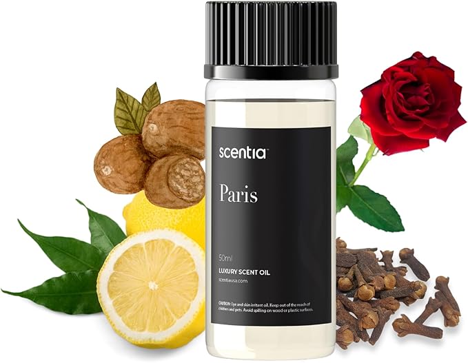 Scentia Paris Muse Hotel Scent Diffuser Oil – Luxury Fragrance Inspired by Hotel Costes Paris – 50 mL – Rose, Sandalwood & Clove Essential Oil Blend for Home, Office & Aromatherapy Diffusers