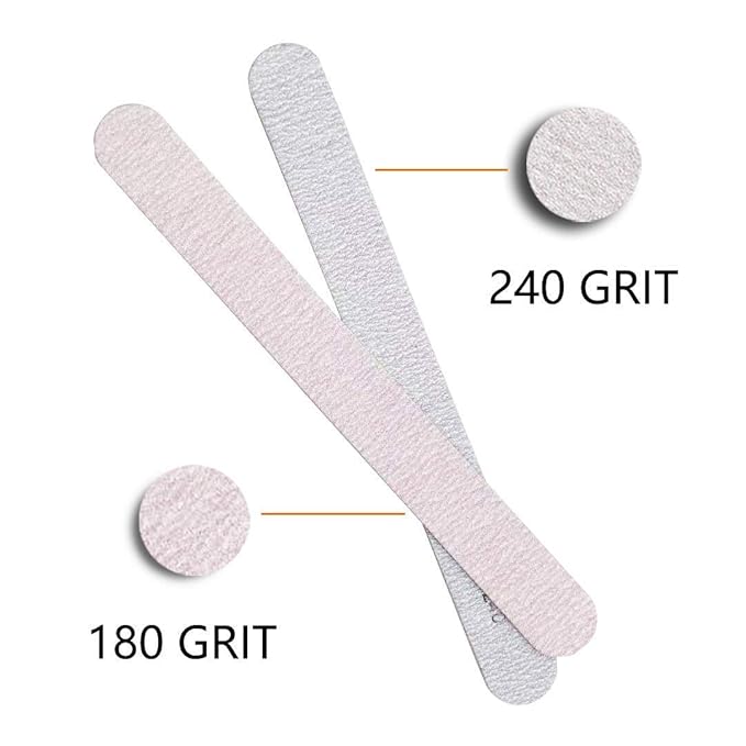 50pcs Wooden Nail Files 180/240 Grit for Natural Nail