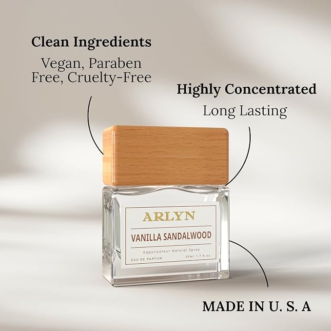 ARLYN Vanilla Sandalwood Eau De Parfum Inspired by Amo.ua.ge Guid.a.nce, Long-Lasting Perfume for Men and Women, Vegan & Eco-Conscious with Clean Ingredients, Pear, Rose, Saffron - 50ml / 1.7 oz