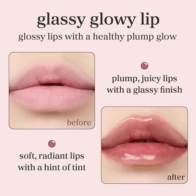 NOONI Korean Lip Oil - Applewine - Plumping & Hydrating Tinted Lip Gloss