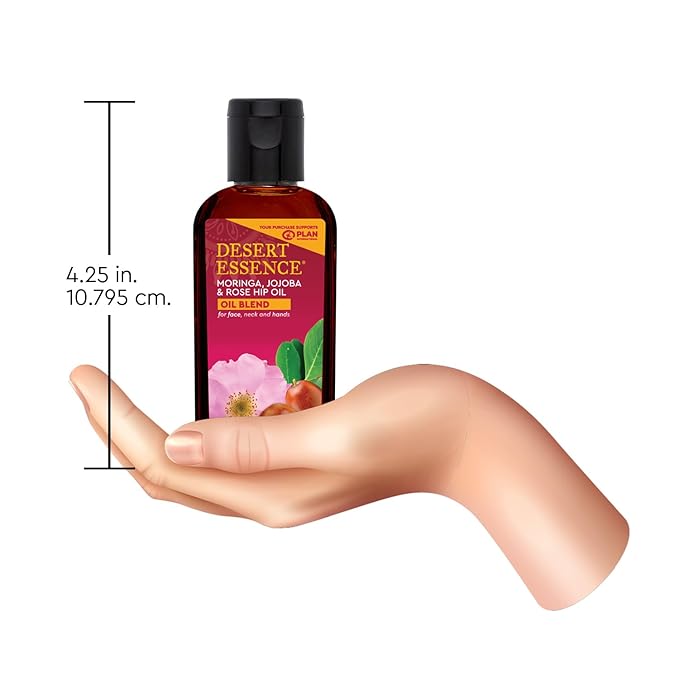 Desert Essence Moringa Jojoba and Rose Hip Oil Blend, 2 fl oz