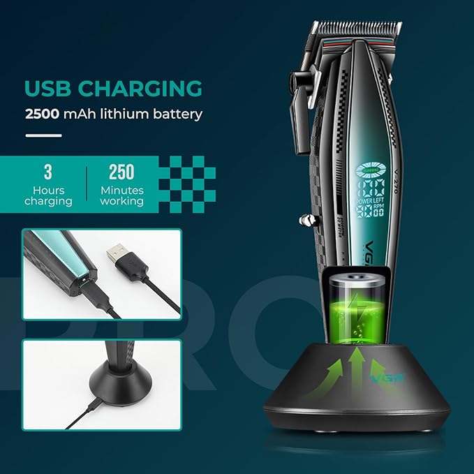 VGR 270 Fresh Fade Hair Clippers for Men with 9000 RPM Motor