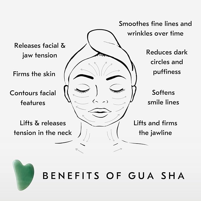 Mount Lai - The Jade Facial Spa Set | Jade Roller and Gua Sha Set | Gua Sha Tools to Relieve Muscle Tension and Reduce Puffiness | Anti Aging Skin Care Sets for Women