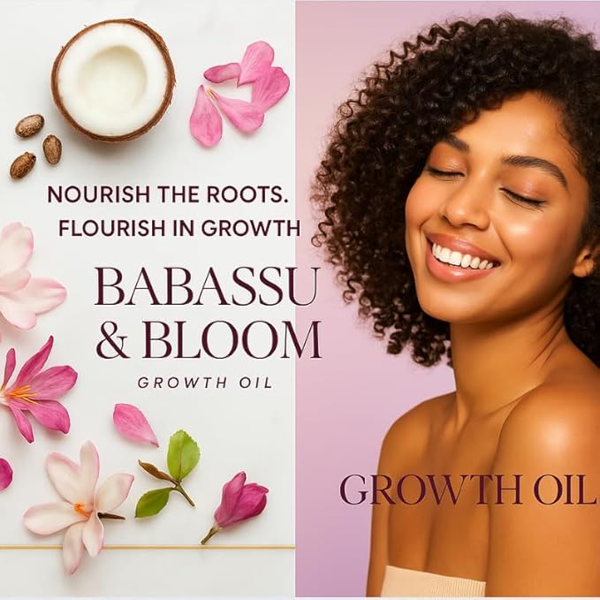 Made2flourish Babassu & Bloom Strengthening Growth Oil, Hair Revitalizing Oil, Multi-Purpose, Cactus & Argan, Potent, Lightweight, Non-Greasy, Soothes Scalp, Reduces Dryness, Thickens Hair