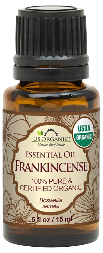US Organic 100% Pure Frankincense Essential Oil, USDA Certified Organic, Steam Distilled, Boswellia serrata, Sourced from India, Topically or in Diffuser, Perfect for Aging Skin, All skin type (15 ml)