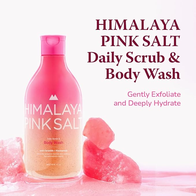 HIMALAYA PINKSALT Daily Scrub & Body Wash 14.1oz