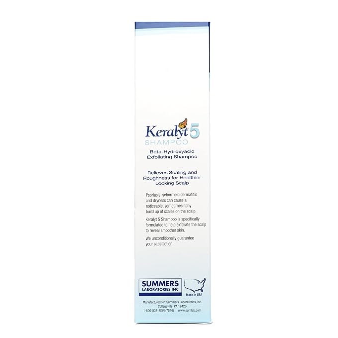 Keralyt 5 Anti-Dandruff Shampoo - Max Strength 5% Salicylic Acid Scalp Build-Up Clearing - Promotes Relief from Dandruff, Psoriasis, Seborrheic Dermatitis, Dryness, and Itchiness, 177 milliliters