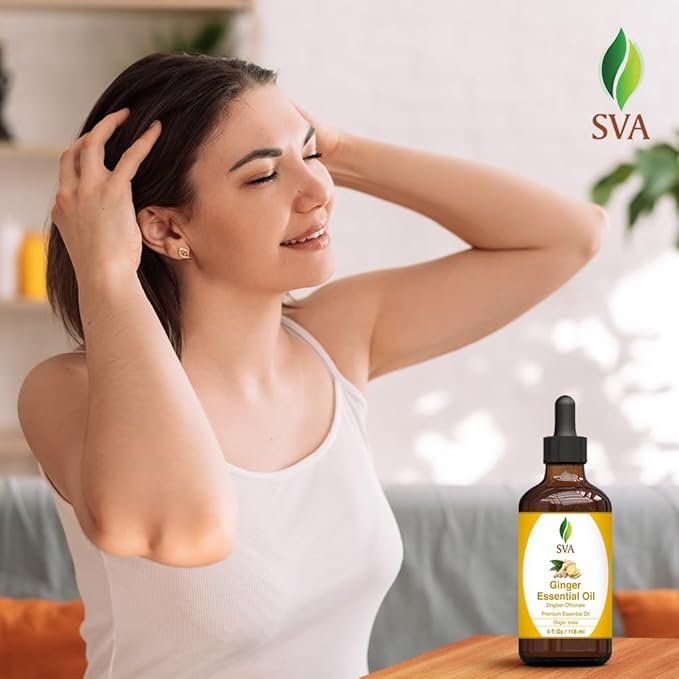 SVA Ginger Essential Oil, Glass Bottle with Dropper, 4 Fl Oz (118 ml)
