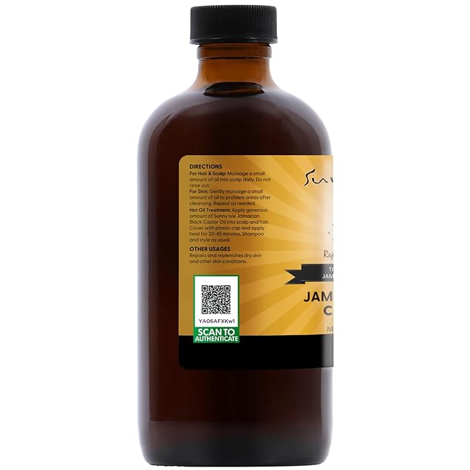 Sunny Isle Jamaican Black Castor Oil 8oz, Original, Authentic