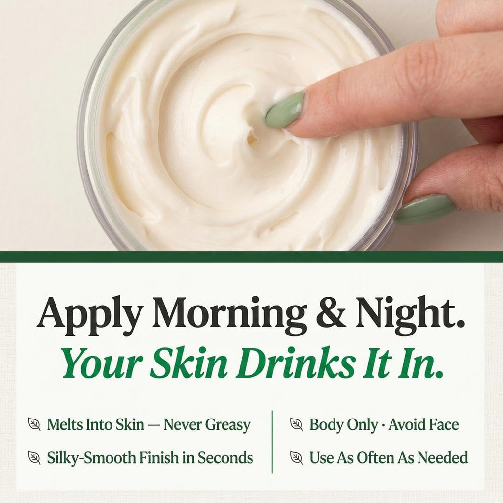 Fragrance Free Whipped Shea Body Butter for Dry Skin, 5 oz, Luma & Leaf