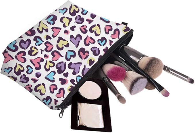 Aiphamy Cute Travel Makeup Bag Cosmetic Bag Small Pouch Gift for Women (Heart)