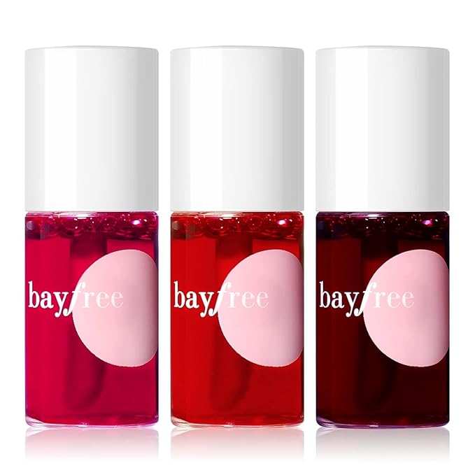 bayfree Lip Tint Stain Set, 3 PCS Korean Water Tint Lightweight Non-sticky, Waterproof Long Lasting Liquid Blush & Lip Stain, Transfer-Proof, Matte Finish Lip Color Makeup (fruit platter)