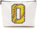 Softball Gifts Initial O Makeup Bag Softball Gifts for Team Cosmetic Bag