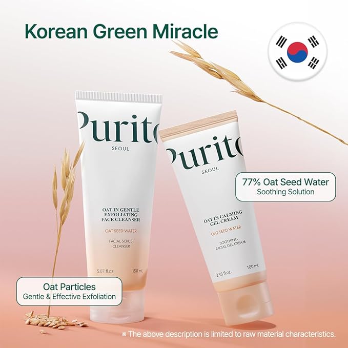 PURITO Oat Velvet Duo | Calming Oat Gel Cream And Facial Polish Set