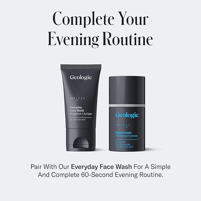 Geologie Retinol Anti-Aging Face Cream | Advanced.3% Retinol Formula for Effective Results | Reduce Fine Lines & Wrinkles | Protect & Repair Skin With Hyaluronic Acid & Niacinamide | For Men & Women