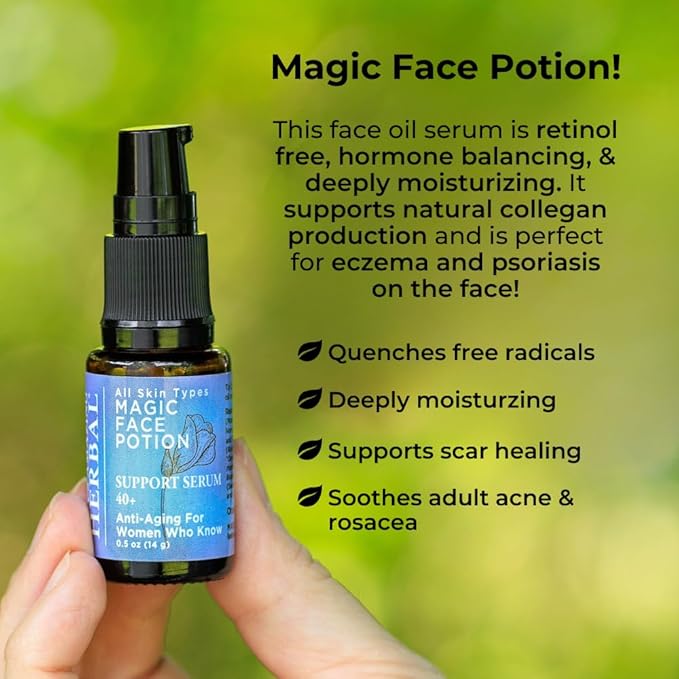Ora's Amazing Herbal Magic Face Potion, Soothing Moisturizing Balancing, Sea Buckthorn Oil For Face with Frankincense, Licorice, Calendula, Evening Primrose, Meadowfoam, Gua Sha Face Oil, 0.5 oz