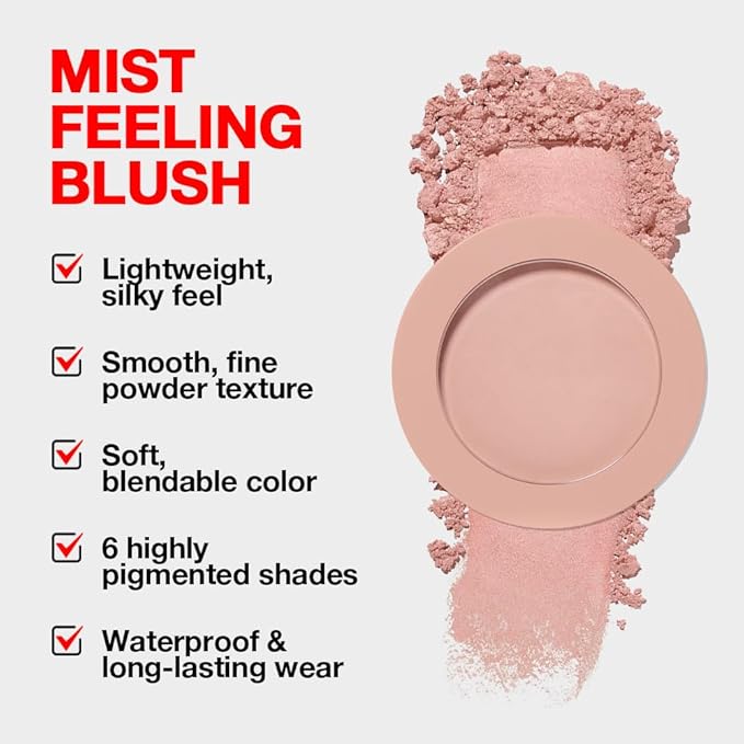 HHLTOH Single Nude Beige Matte Powder Blush Palette Face Makeup, Blush for Looks Younger Cheeks, Monochrome Cream Blushes Lightweight Long Lasting, Blush for Women All Skin Tones Paleta de, 02