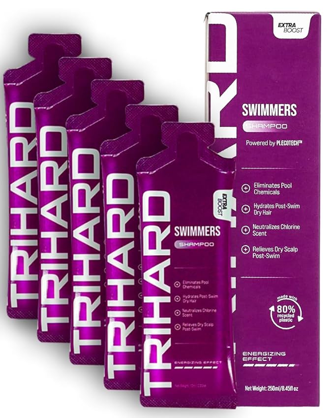 TRIHARD Swimmers Shampoo Extra Boost | Removing Chlorine and Hard Water Negative Effects | Specialized Swim Shampoo (Pool Kit)