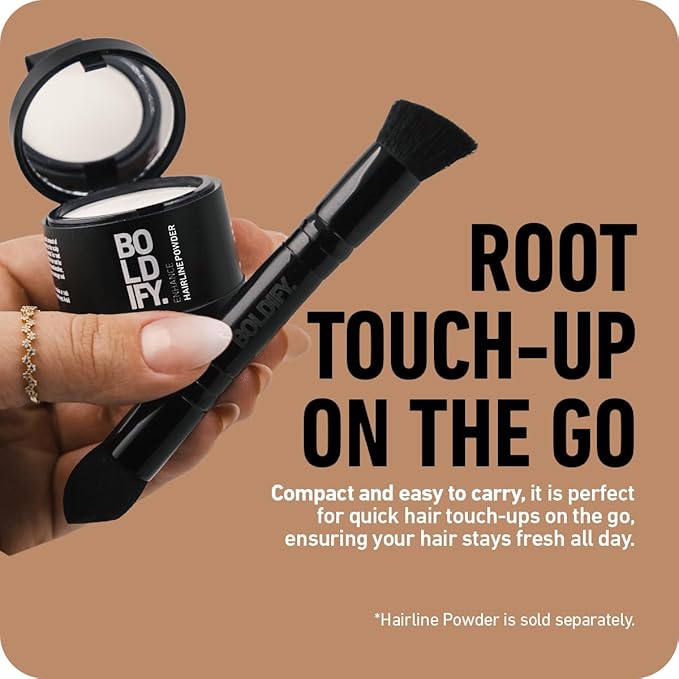 BOLDIFY Hairline Powder Brush, Root Touch Up Brush Applicator – Dual-Ended