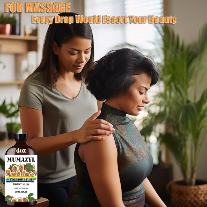 Passion Fruit Essential Oil, Passion Fruit Oil 4 Fl Oz 120ML for Diffuser Humidifier Yoga Cleaning DIY Candle Soap Making MUMAZYL Essential Oils