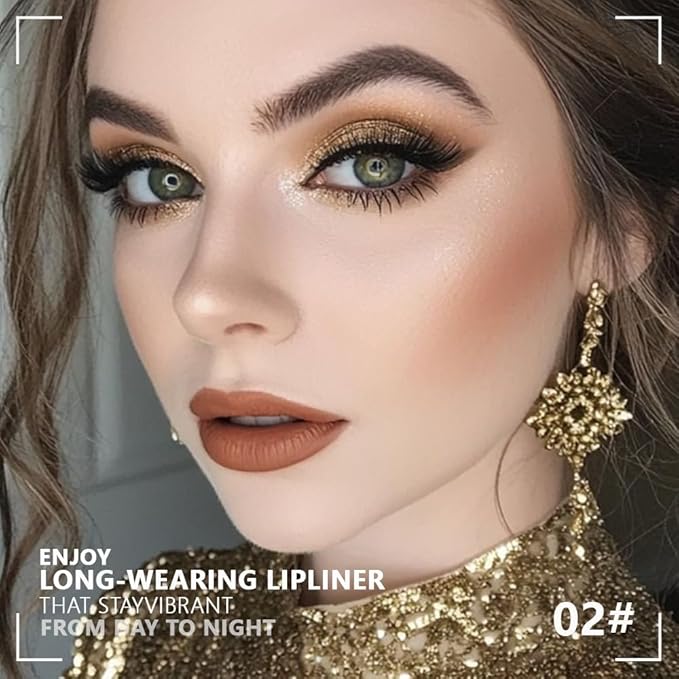 FeiCuiYun Matte Calligraphy Liquid Lip Liner Lipstick Pencil, Nude Rose Long-Lasting Transfer-Proof Lip Stain, Lightweight Lipstick, Sheer Buildable Color, Fades to a Natural Wash of Colors