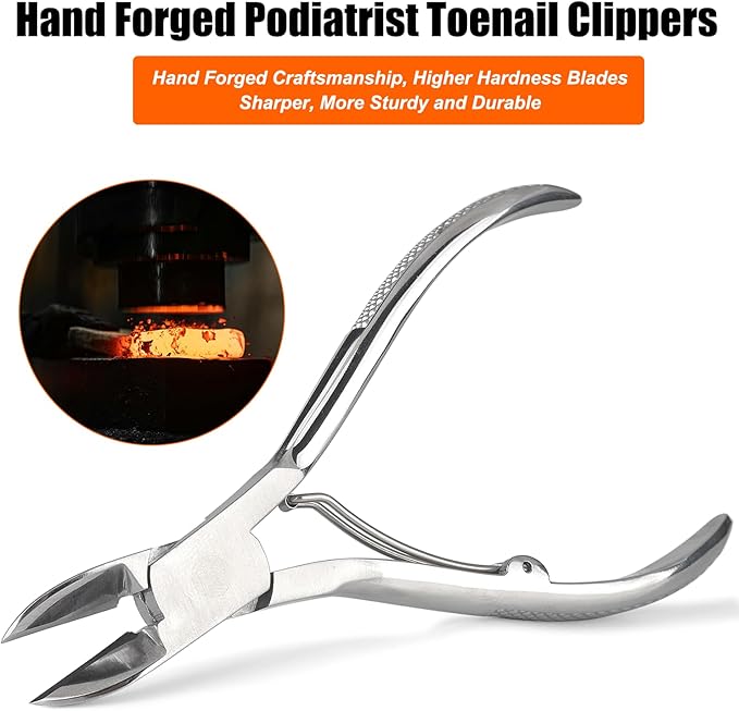 YEPRIME Toenail Clippers for Thick and Ingrown Nails, Curved Blade
