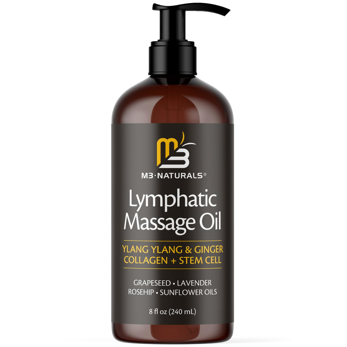 Anti Cellulite Massage Oil & Lymphatic Drainage Massager Kit, 8 fl oz by M3
