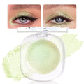 FeiCuiYun Light Green Cream Glitter Shimmer Metallic Eyeshadow Palette Makeup, Natural Single Mini Instant Holographic Eyeshadow For Women Halloween Birthday Party Wear, Sombras Crema Para Ojos
