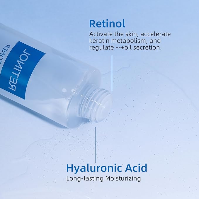 AOPEIBOTO Face Toner for Women, Retinol Facial Toner, Hyaluronic Acid Skin Toner for Firming Skin, Moisturizing, Reduce Fine Lines, Oil Dry Sensitive Skin, 4.06fl.oz/120ml