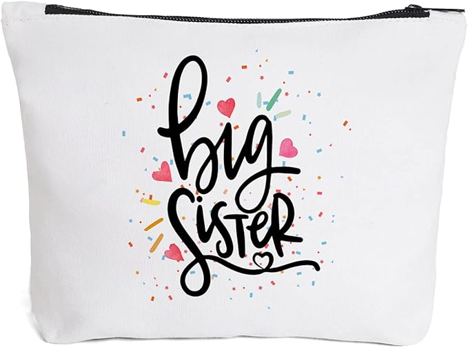 IHopes+ Cute Big Sister Reusable Makeup Bag Big Sister Gifts for Little Girls Best Sister Makeup Bag Gifts for Birthday Christmas