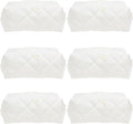 Cozy Makeup Bag for Women,Zipper Cosmetic Pouch,Embroidery White,6 Pack