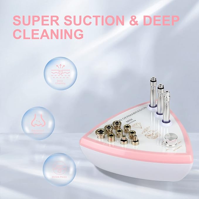 AIMENGXI Diamond Microdermabrasion Machine Professional Beauty Facial Skin Care Equipment Microdermabrasion Device with Vacuum Spray for Salon Personal Home Use(Strong Suction Power: 65-68cmhg)