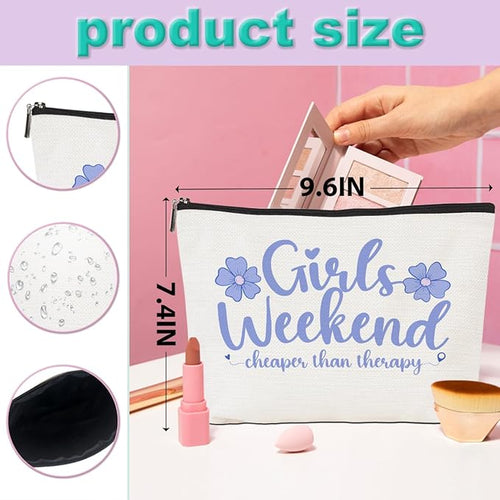 3Pcs Girls Weekend Gifts for Women 2026 Girl Trip Gifts Favors Makeup Bag