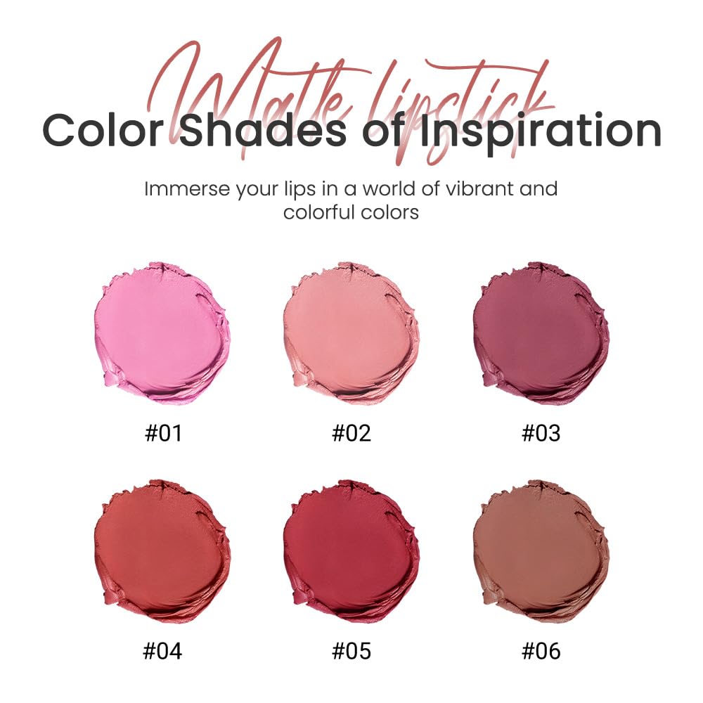 CAKAILA Rose Red Lip Stick,Matte Cream Lipstick Set for Women,Long Lasting Waterproof Smudge Proof Velvet lipsticks Crayon,Lip Makeup Kit Travel Size,Vegan & Cruelty-free (Pack of 1)