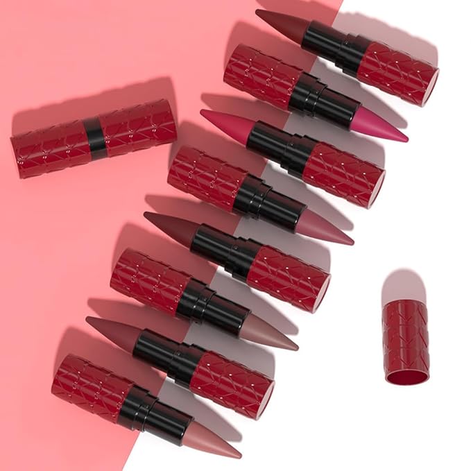 evpct Real Nude Gradient Matte Lipstick Lip Liner Combo Set for Older Women Long Lasting Waterproof, Nude Lips Stick Crayon Pencil Cream Lip Liner and Lipstick Combo Makeup, Flawless Ombre Effect