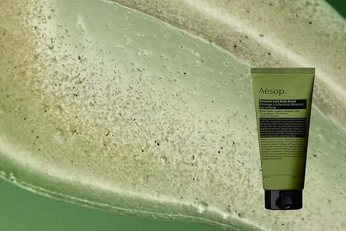 Aesop Geranium Leaf Body Scrub | Exfoliating Body Polish with Bamboo & Pumice | Smoothing, Cleansing Scrub for Dry, Rough Skin | Fresh Citrus, Green Aroma | 6.2 oz