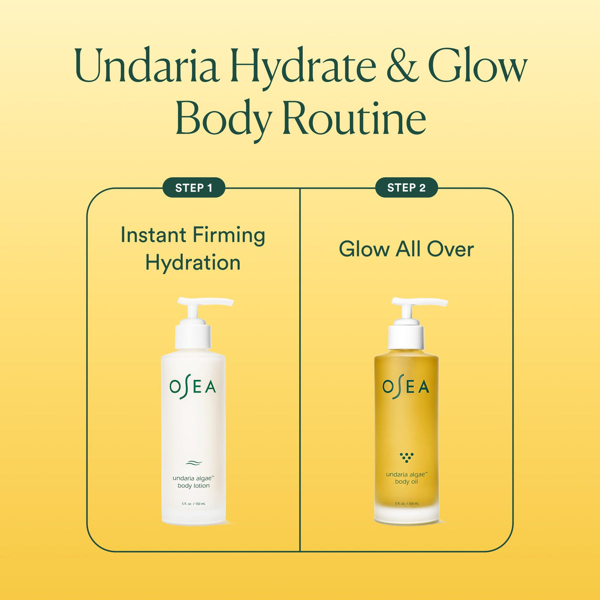 OSEA Undaria Body Bestsellers Full Size Set – Limited Edition Holiday Bundle - Includes Undaria Algae™ Body Oil 5oz & Undaria Algae™ Body Lotion 5oz – Hydrating & Firming Body Care