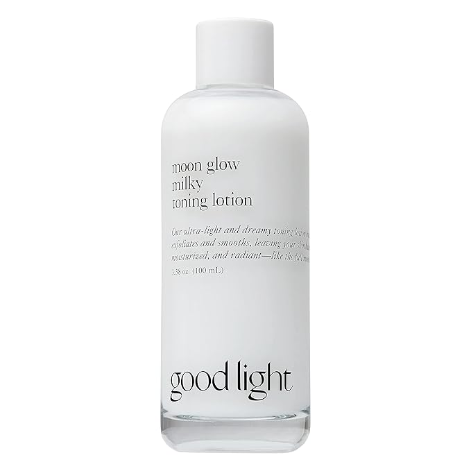 Good Light Moon Glow Milky Toner. Dreamy, Ultra-Light Facial Toner That Both Hydrates and Sheds Dead Skin Cells. Made with Niacinamide, Ceramides and AHAs. Sensitive Skin Safe (3.38 fl oz)
