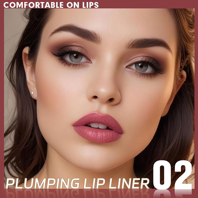 FeiCuiYun Matte Crayon Lip Liner Pencil, Neutral Pink Lip Liners Lipstick For Women, Plump Creamy Formula With Silicone Smudger for Define Contours & Sculpting Lip, Cruelty-Free, 0.75g/0.026oz