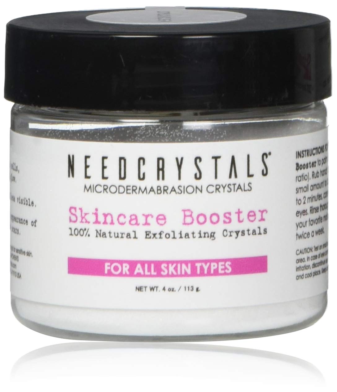 NeedCrystals Microdermabrasion Crystals 4 oz. | DIY Facial Scrub | Natural Face Exfoliator for Dull or Dry Skin Improves Scars, Blackheads, Pore Size, Wrinkles, Blemishes & Skin Texture.