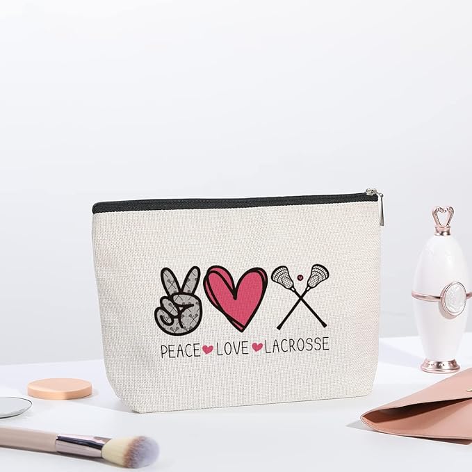 kdxpbpz Lacrosse Gifts Funny Gift for Her Him Lacrosse Makeup Bag Gift for Team Member Players Birthday Christmas Gifts for Women Her Coworker Sister Friend BFF Bestie