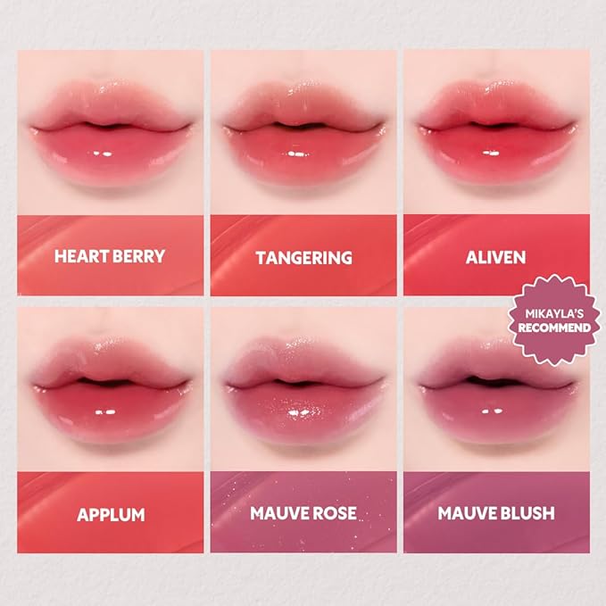 TIRTIR [*Mini Size Waterism Tinted Lip Gloss #12 Rich Rush, 0.06 Fl Oz – Kiss Ready Lipgloss, 12H Long Lasting Non Sticky Natural Tinted Glow Korean Multiuse Cheek and Lip Tint for Women gift