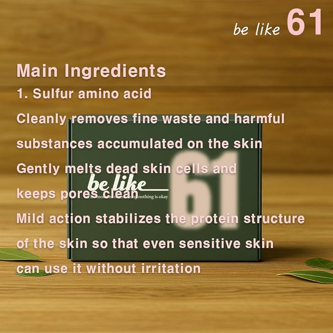 be like 61 Natural Soap bar Sulfur The best combination of natural ingredients, Fresh citrus scent, Skin relaxation,Non-irritatingㅣfor Kids & AdultsㅣFace & Body Soap, 3.77oz