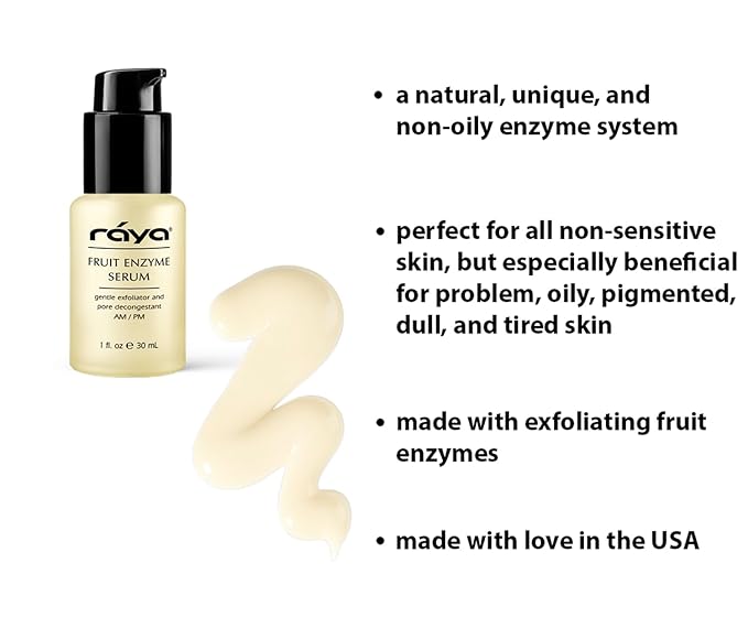 RAYA Fruit Enzyme Serum 505 for Oily Skin, Matte Finish Facial Gel, 2 Oz